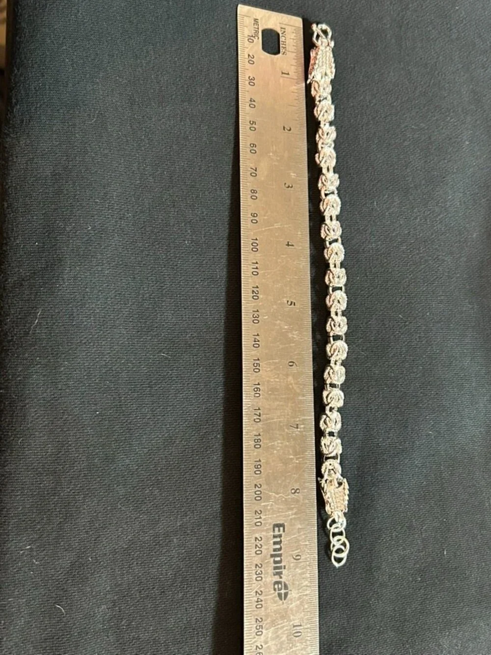 Silver Dragon Head Link Bracelet Heavy Ornate Scale Chain 8.5